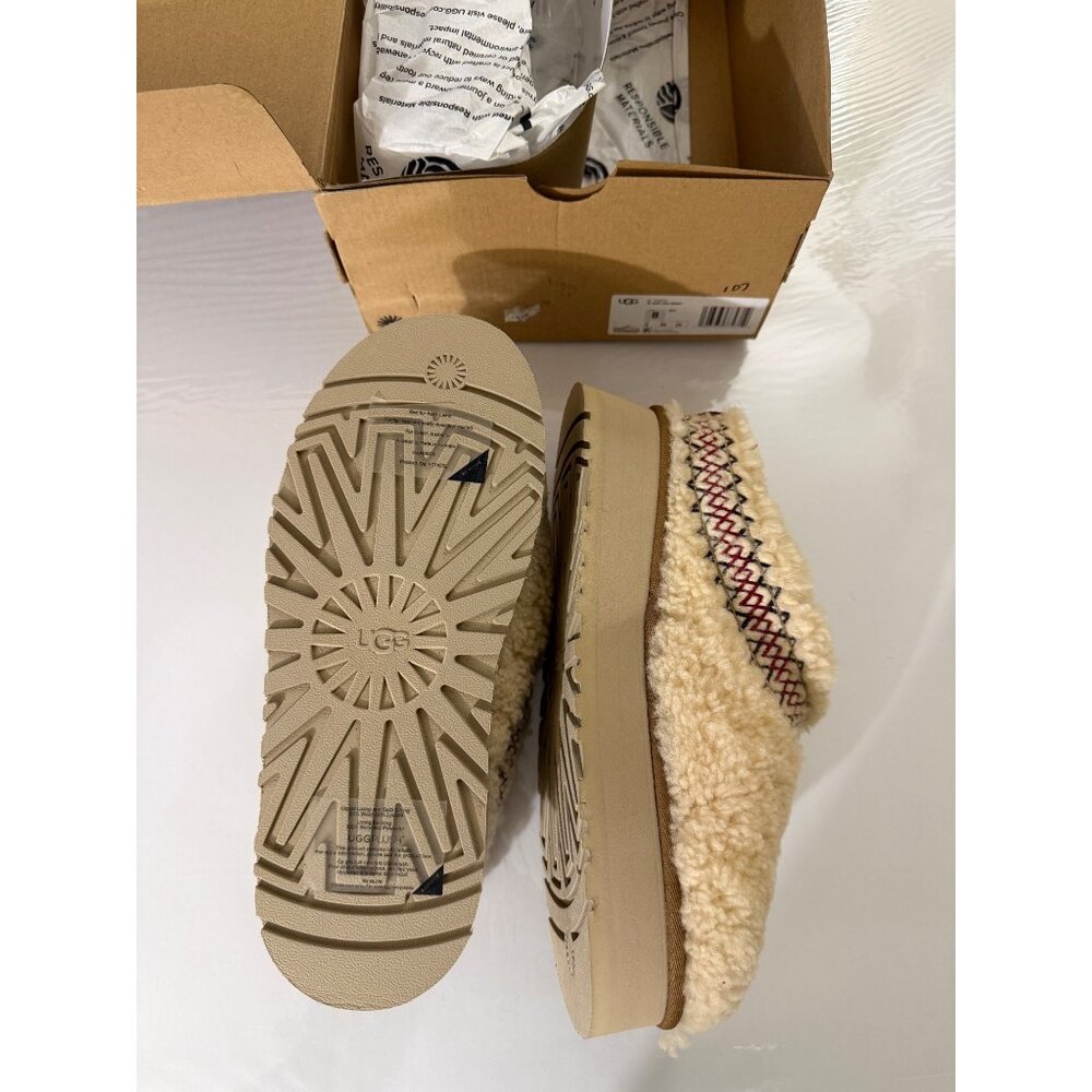 NWB Ugg Taz Braid Heritage Slippers / Color - Natural / Size 8 - Picture 4 of 8